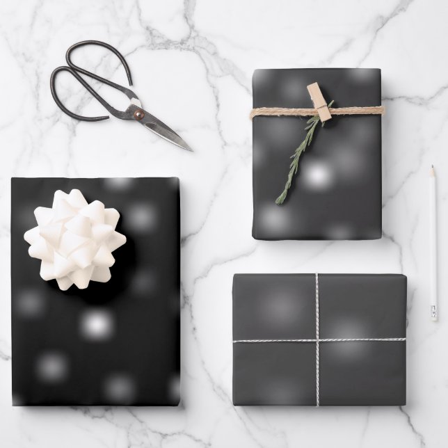 Modest White Playful Random Fading Away Points Wrapping Paper Sheet (Front)