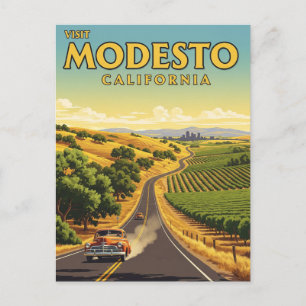 Modesto California Central Valley Postcard
