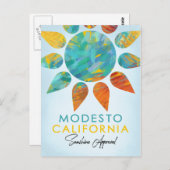 Modesto California Sunshine Travel Postcard (Front/Back)