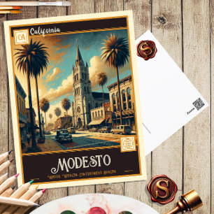 Modesto, California Vintage Postcard