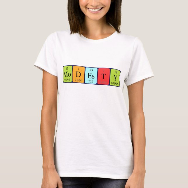 Modesty periodic table name shirt (Front)