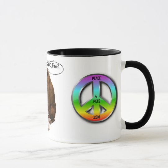 modified peace dog n bone, PEACE4PETS, PEACE4PE... Mug