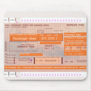 Modify this Space Flight Mars Travel Boarding Pass Mouse Mat