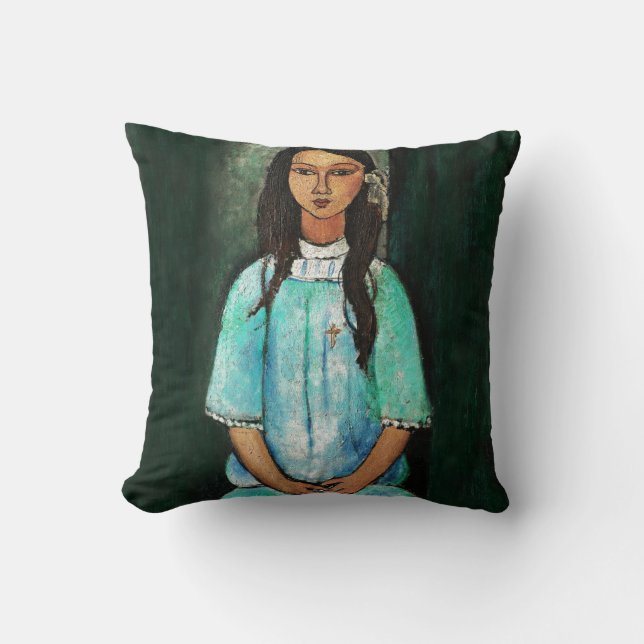 Modigliani Alice Vintage Fine Art Painting Cushion (Front)