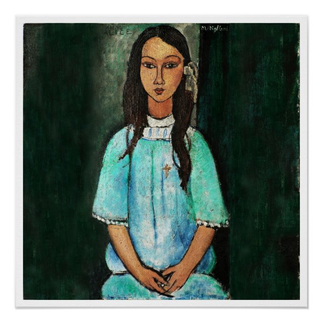 Modigliani Alice Vintage Fine Art Painting Poster (Front)