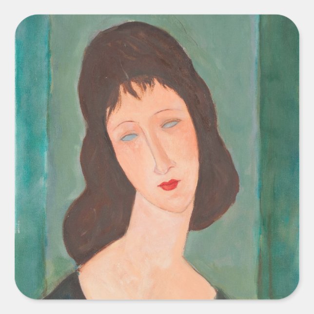 Modigliani Amedeo Portrait Square Sticker (Front)