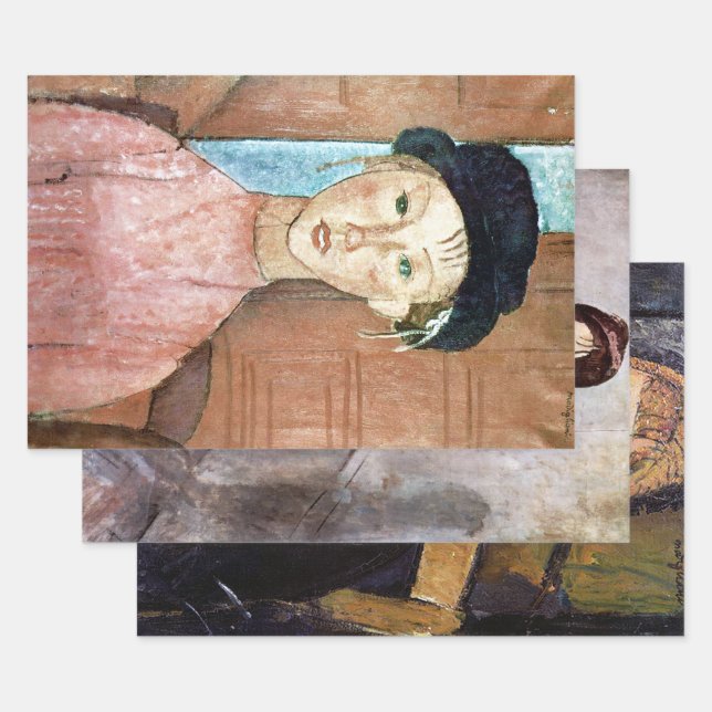 Modigliani Girls Wrapping Paper Sheet (Set)