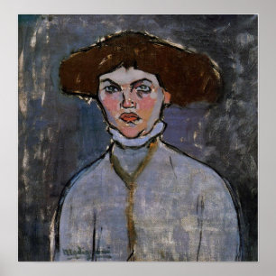 Modigliani - Head Of A Young Woman 1908 Poster