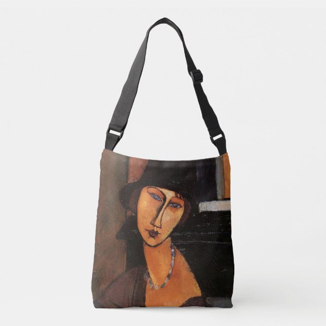 Modigliani - Portrait of Jeanne Hebuterne w/Hat Crossbody Bag (Front)