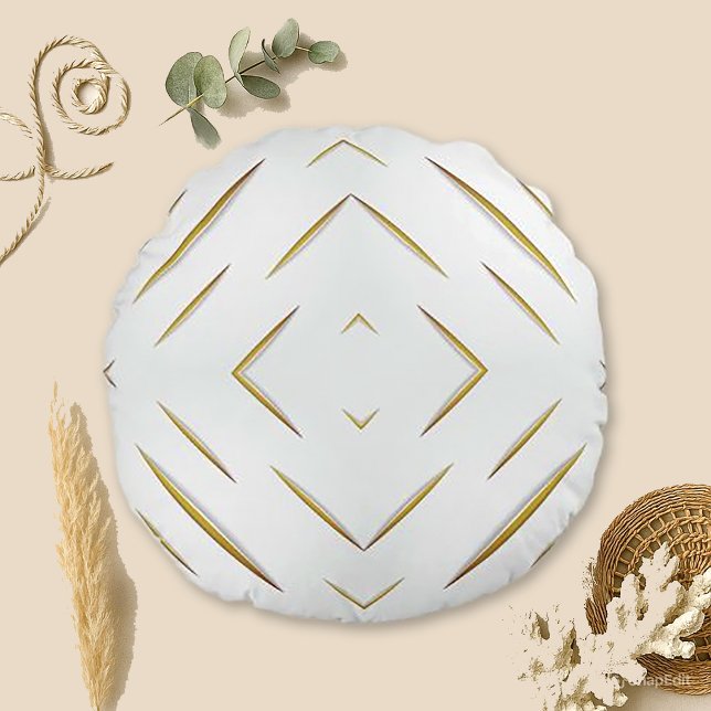 Modish Fabric Slits Round Cushion (Creator Uploaded)