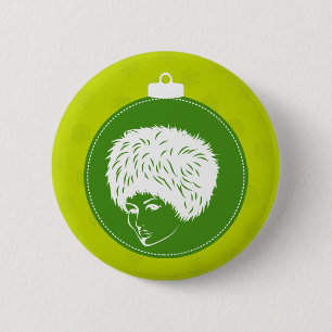 Modish Lime Christmas 6 Cm Round Badge