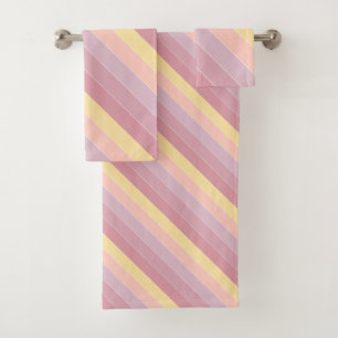 Modish Pink Purple Yellow Modern Elegant Template Bath Towel Set