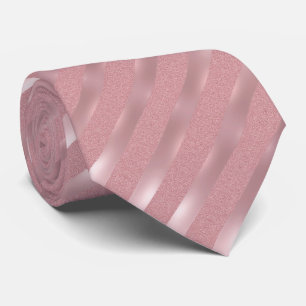 Modish Rose Gold Glitter Striped Template Elegant Tie