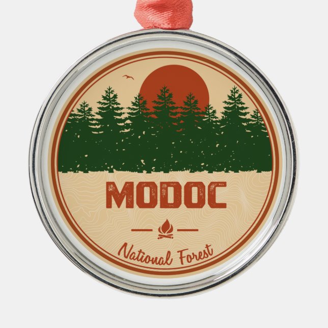 Modoc National Forest Metal Tree Decoration (Front)