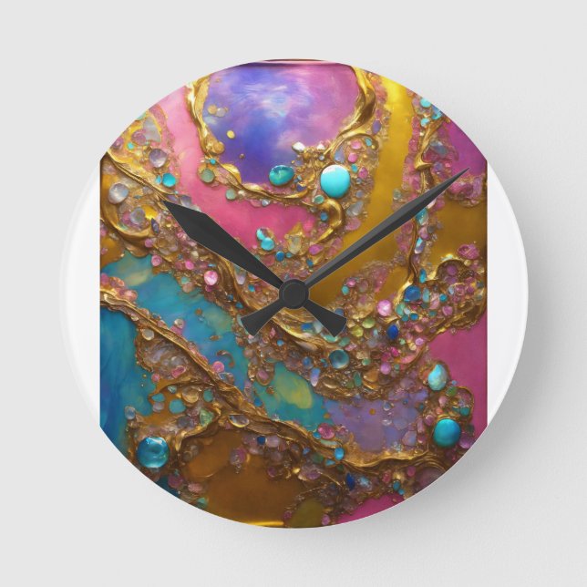 modren art design round clock (Front)