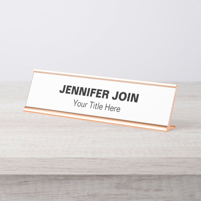 Modren black and white Desk Name Plate (Front)