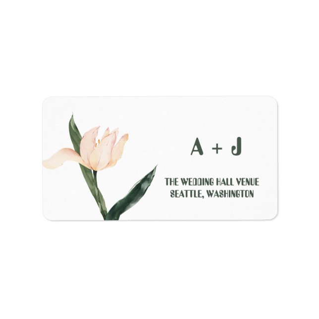 Modren blush pink floral  label (Front)