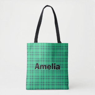 Modren elegant  Green check  Tote Bag