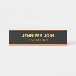 Modren Golden blush  Desk Name Plate