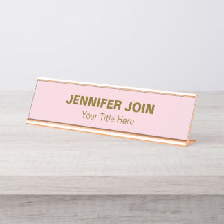 Modren Golden blush Desk Name Plate