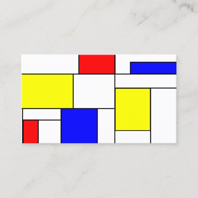 Modrian Modern Primary Colours Business Card (Front)