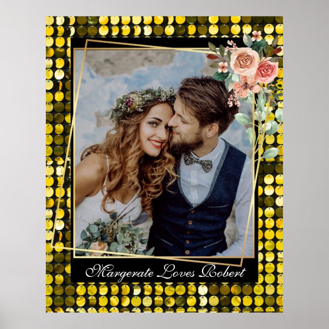  Modrn Golden Wedding Photo  Poster (Front)