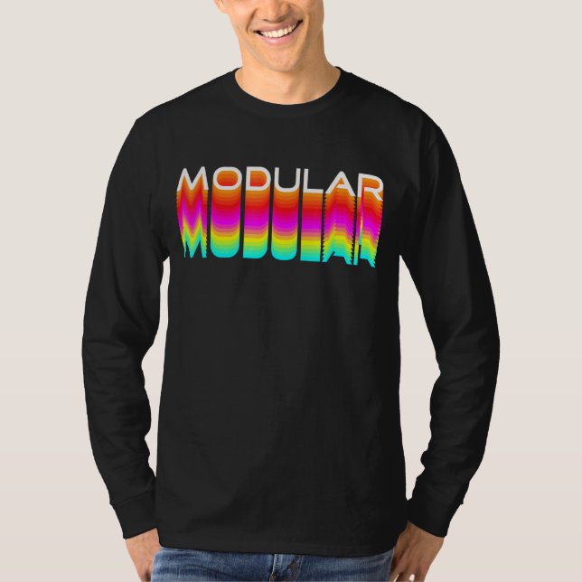 Modular  80s Retro Analogue Synthwave Modular Synt T-Shirt (Front)