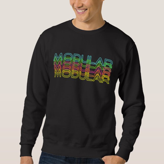 Modular  80s Retro Analogue Synthwave Synthesizer Sweatshirt (Front)