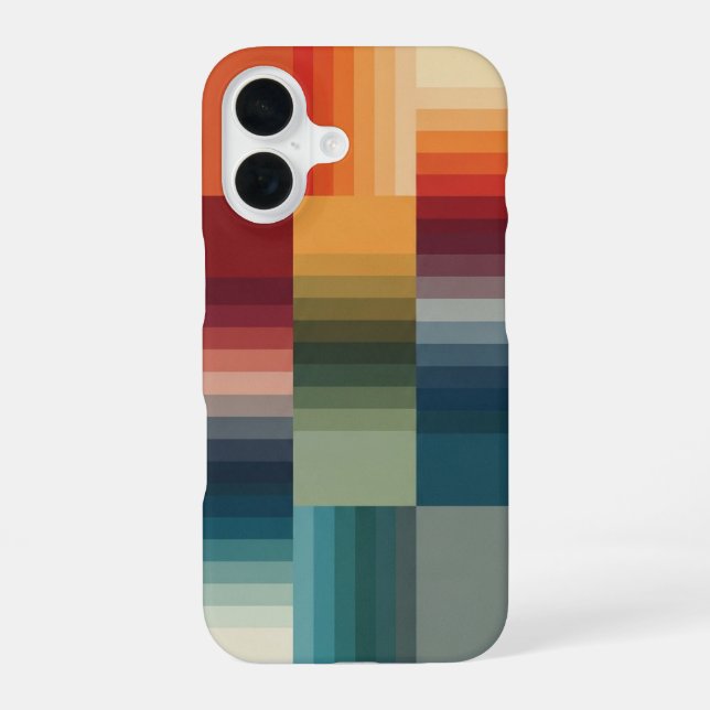 Modular Retro Layout iPhone 16 Case (Back)