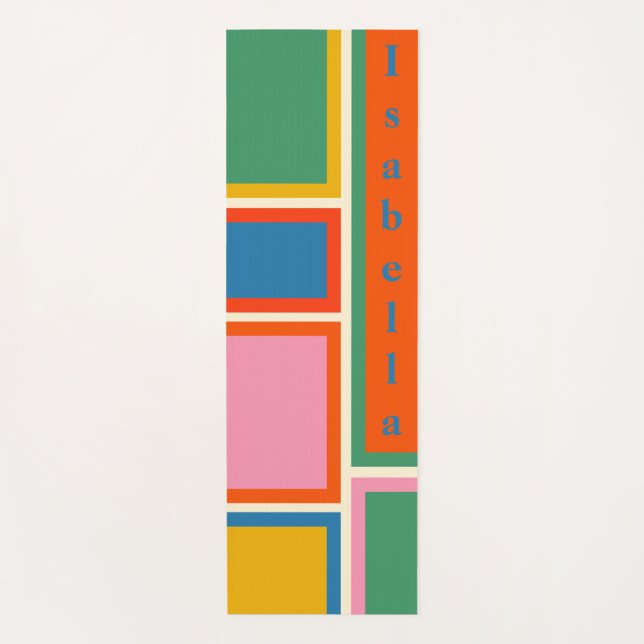 Modular Retro Modern Geometric Personalised Yoga M Yoga Mat (Front)