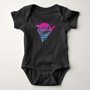 Modular Synthesizer Analogue Vaporwave Techno Cat Baby Bodysuit