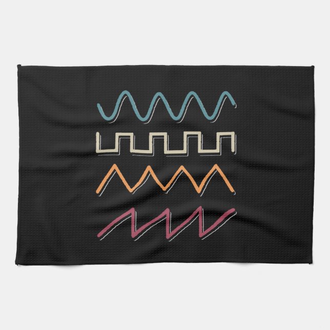 Modular Synthesizer Waveform Synth Tea Towel (Horizontal)
