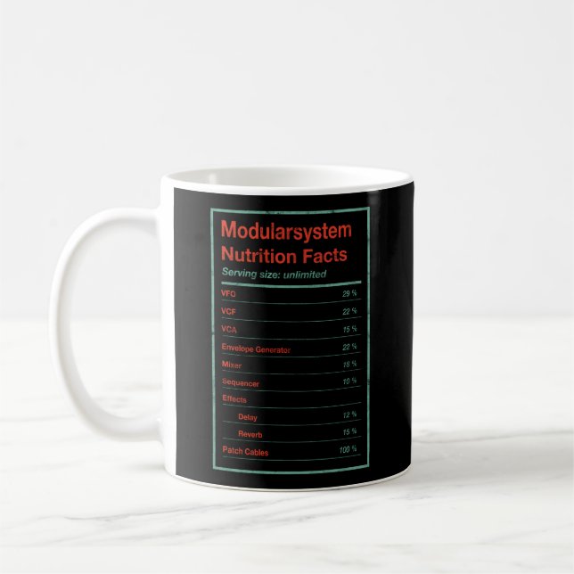 Modular System Nutrition Facts Eurorack Synth Vcf  Coffee Mug (Left)