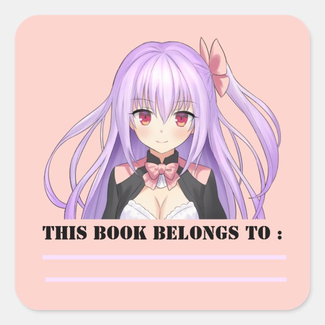 moe personnage square sticker (Front)