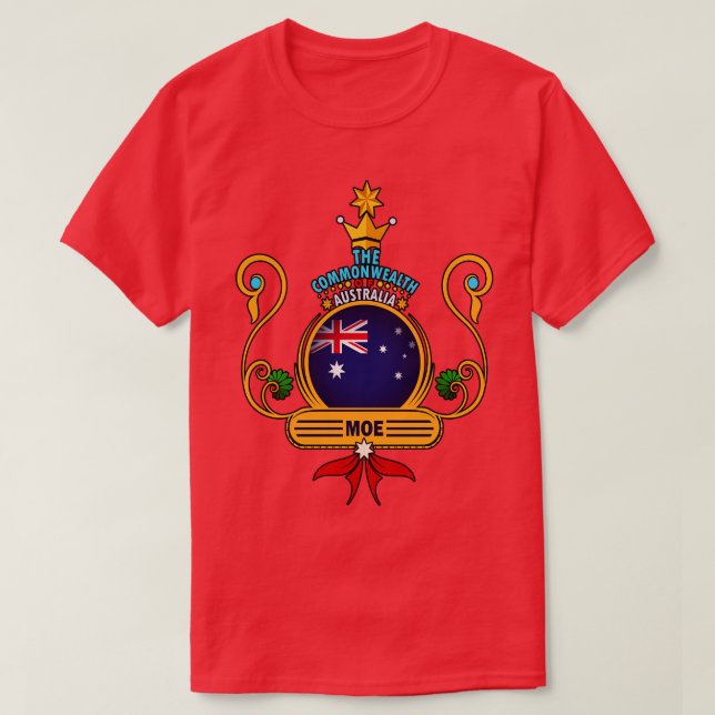 Moe town Australian Flag Souvenir T-Shirt (Design Front)