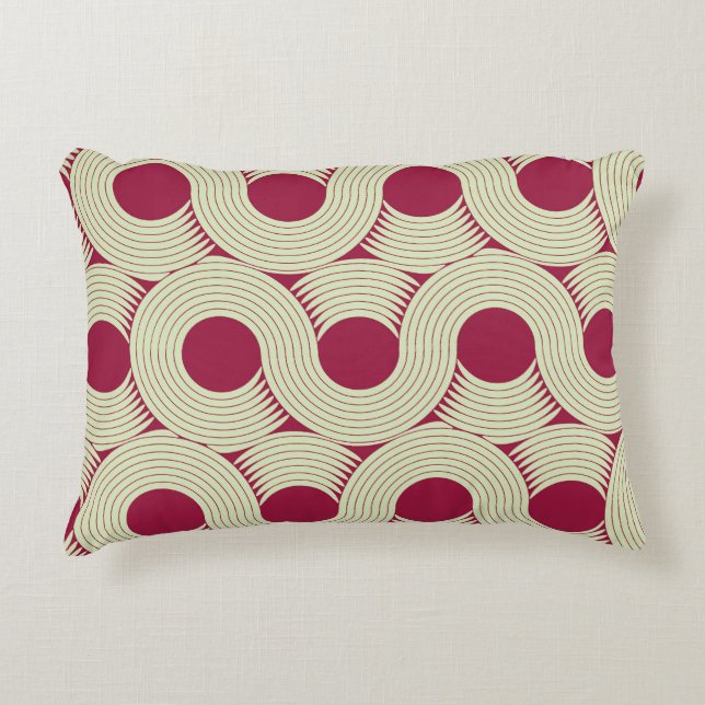 Moebius Stripe: Infinite Red-Green Tile Decorative Cushion (Front)
