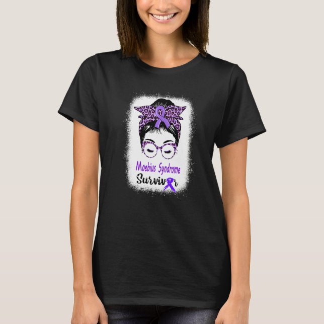 Moebius Syndrome Survivor Messy Bun Moebius Facial T-Shirt (Front)