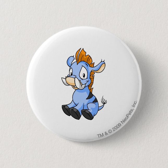 Moehog Blue 6 Cm Round Badge (Front)