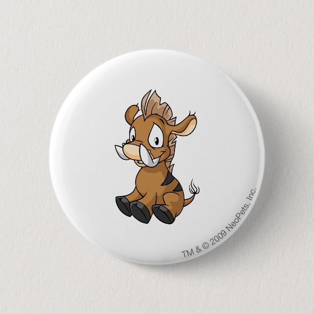 Moehog Brown 6 Cm Round Badge (Front)