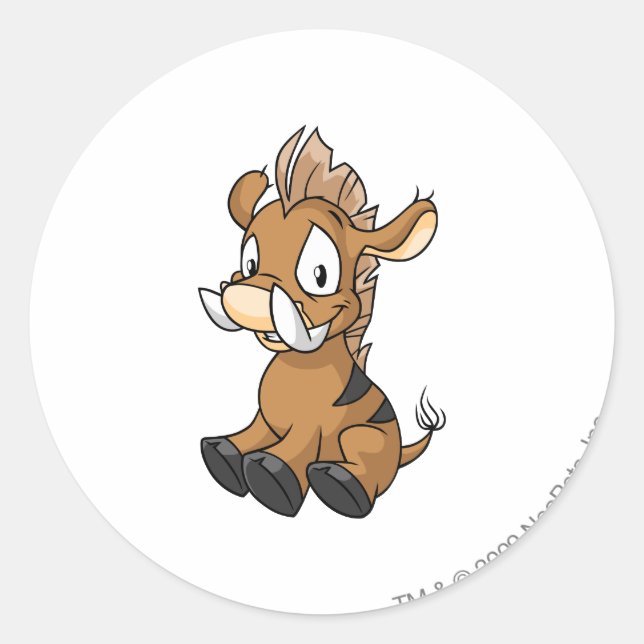 Moehog Brown Classic Round Sticker (Front)