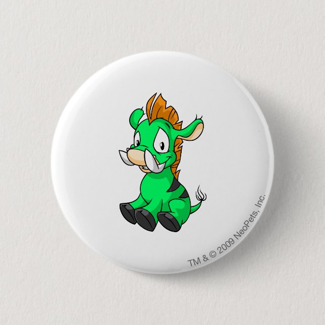 Moehog Green 6 Cm Round Badge (Front)