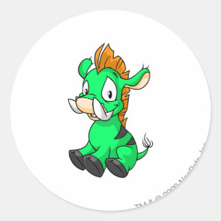 Moehog Green Classic Round Sticker