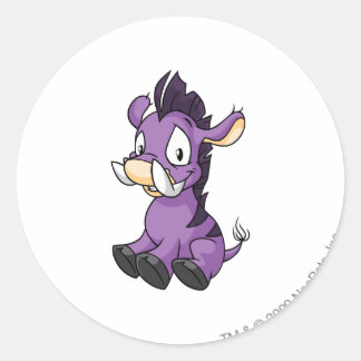 Moehog Purple Classic Round Sticker