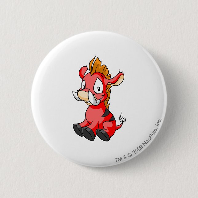 Moehog Red 6 Cm Round Badge (Front)