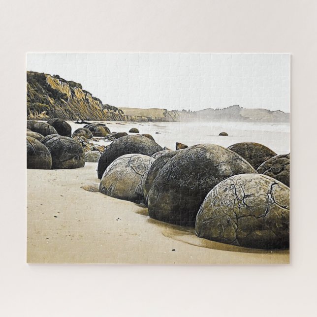 Moeraki Boulders New Zealand travel Jigsaw Puzzle (Horizontal)