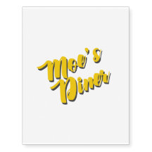 Moe's Diner Temporary Tattoo