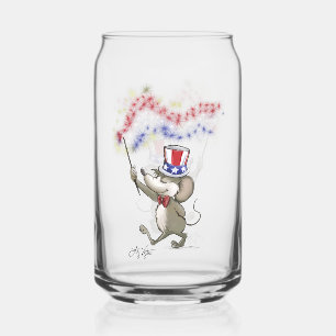 Moe's Happy 4th of July Can Glass