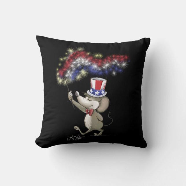 Moe's Happy 4th Of July Night Throw Pillow (Front)