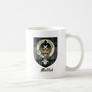 Moffat Clan Crest Badge Tartan Coffee Mug