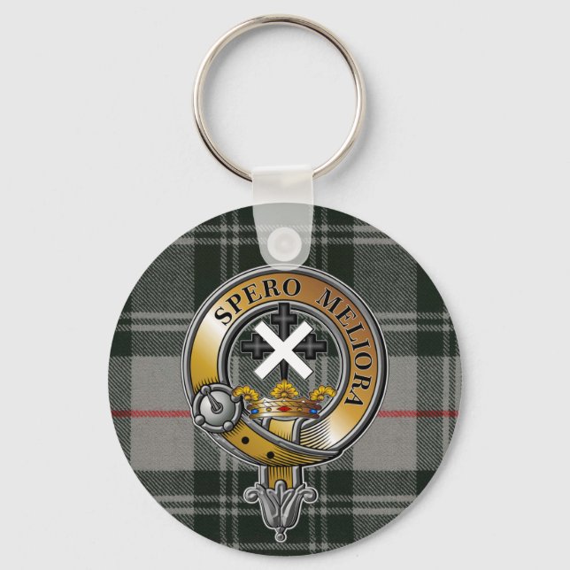 Moffat Tartan & Badge Key Ring (Front)